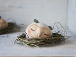 【陶器のふくろう】(コノハフクkutari*左向き*白b)の画像
