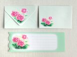 バラのミニ封筒＆メッセージカード（外模様）の画像