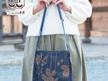 【藍・柿渋染】ショルダーバッグ「嵐山 クレープ」IZ-20