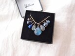 【K14gf】８チャームネックレスセット・bluegray