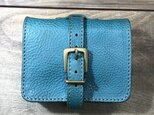 SALE!　装飾ベルトがかわいいお財布です　ブルーグリーンの画像
