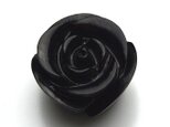ジェット 黒玉 1粒 バラ彫 薔薇 ペンダントトップ ルース モーニングジュエリー