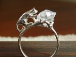 ハーキマーと猫  Herkimer & Cat Ring