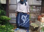 藍藍藍リメイクサルエルパンツ☆さわやかラクチンなおとなのサルエルです♪の画像