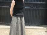 麻シャンブレー タックギャザースカートの画像
