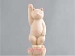 木彫りの猫誕生仏 猫仏さま 仏像ねこ1811の画像