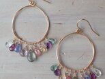 K14GF multi stone hoop pierceの画像