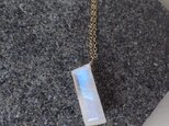 K14GF moonstone beautiful cut long necklaceの画像