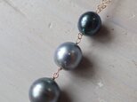 K14GF triple tahitian pearl necklaceの画像