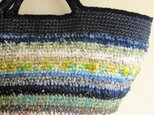 細かいシマシマ裂き布トート　タッセル付き♪ #2