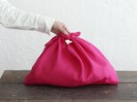 alinのあづま袋 M 50cm かごバッグに リネンあずま袋 マチ付き （ピンク）の画像