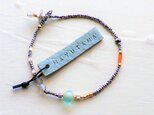 フランスアンティーク×10金glassbracelet（opal)　送料無料の画像