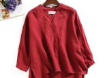 ★サンプル品セール★超お得   Vネック　ゆったり　麻100％　シャツ　トップス　ブラウス