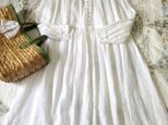 ★上質ストライプリネン100% アンティーク風ワンピース★終了