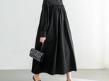 【即納】(再販×11）コットン100％　ふんわり　キャザー　ゆったり　ロングシャツワンピース　♪オーダーサイズ可の画像
