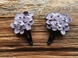 革花のブーケスリーピン 2個セット 薄紫(黒花芯)の画像