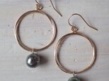 K14GF tahitian pearl hoop pierceの画像