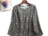 ★サンプル品セール★超お得 春のお出かけトップス　小花柄プリント　綿麻ブラウス