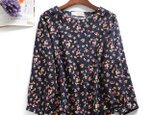 ★サンプル品セール★超お得 春のお出かけトップス　小花柄プリント　綿麻ブラウス