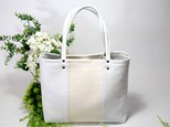 牛革★撥水★A4★白系クロコのコンビトート①(8838)の画像