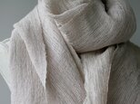 真綿、絹紡糸xリネンストール　sj180303の画像