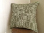 cushion cover[手織りクッションカバー]菱柄　フォレストグリーンの画像