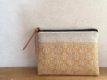 pouch[手織りミニポーチ]ナチュラルイエロー×ブラックファスナー