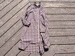 SALE ラスト1点　peruvian check shirt onepiece 　ペルーヴィアンピマ播州織　シャツワンピースの画像