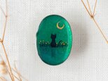 ペンダントブローチ60/菜の花とねこの画像