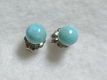 （1点もの）スリーピングビューティーターコイズのスタッドピアス（5mm・チタンポスト）