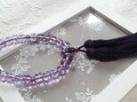透明薄紫の花～お数珠(とんぼ玉)の画像