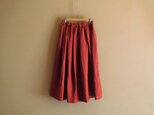 リネンのスカート　秋色レッドの画像