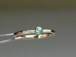 Paraiba tourmaline 2.5mm + Diamonds  Ring / K10YGの画像