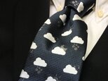 雲小紋柄天気ネクタイ オリジナルシルク/くもり/グレーの画像