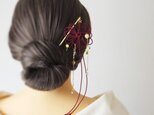 飾り結びかんざし「凛と綺羅」【＋チェコビーズ】浴衣・着物・フォーマルな和装ヘアに。