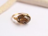 スモーキークォーツ　ライスカット　Wire　Ringの画像