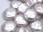 大粒 淡水パール オーロラ バロック コイン 2粒 13mm 真珠 パーツ ルース 素材