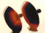 送料込ドイツソックヤーンの手編み手袋の画像