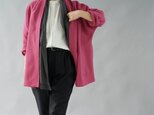【wafu】wool100% 羽織 トッパーカーディガン ドルマンスリーブ ショールカラー/パリスピンク b14-28の画像