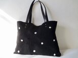 ♦️春SALE♦️  ムートンと羊革のトート（水玉の象嵌）