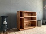 暖かみのある杉無垢材の　食器棚｜本棚｜飾り棚｜シェルフ｜カップボードの画像