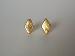 金箔とパールのスタッドピアス／Gold-diamondの画像
