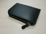 『Ｂスタイル』オールブラック・クロムレザー・Ｌ字ファスナーコインケース・0395