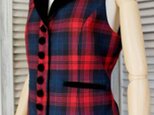 タータンチェック・衿付きジレ【Maclaclan】