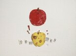 チャイ様用 銅版画コラージュ「りんご」の画像