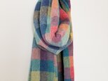 手織りのストール　ラムウール　カラフルスクエアⅢの画像