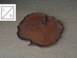 【即納】ハンドメイド チーク リーフトレイ カトラリー入れ 小物入れ トレー 天然木 銘木 木製 無垢 職人手作り ディスプレーの画像