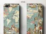 【ヴィンテージ世界地図 イギリス帝国】スマホケース手帳型 iPhoneⅩ XS 全機種 対応 TPU レザー 名画の画像