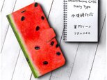 【リアルスイカ 面白い パロディ】スマホケース手帳型 iPhoneⅩ XS 全機種 対応 TPU レザー 名画の画像