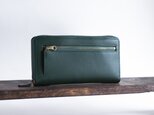 コインが取り出しやすいラウンドファスナー　長財布　姫路ヌメ　グリーン　aw-18hn